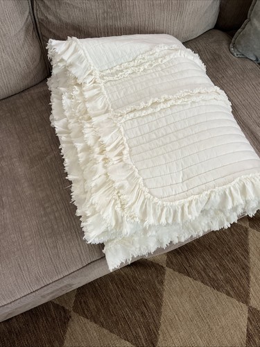 Beautiful white cream throw - white/cream,,
