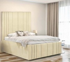 DELUXE STRIPE UPHOLESTERED BED